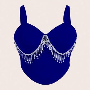 Plus Rhinestone Fringe Trim, Cami Top